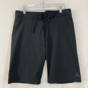 prAna Board Shorts size 33 Black Swim Trunks Performance Surfing Beachwear